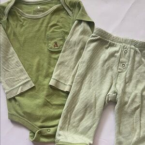 GAP Green Baby Bodysuit and Reversible Pants Set